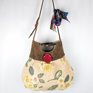 Uniquely MC‎ bag custom peach floral shoulder